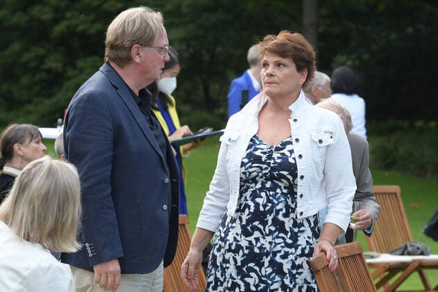 3. Jazzkonzert mit Thomas Quasthoff Klaus Hoffmann, Gayle Tufts Frank-Walter Steinmeier, SPD, Bundespräsident Ansprache bei einem Jazzkonzert mit Thomas Quasthoff & Friends im SchlossGarten Bellevue in Berlin am 10.08.2021