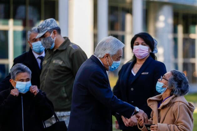 Santiago, August 11, 2021 The President of the Republic, Sebastan Pinera, accompanied by the Minister of Health, Enrique Paris, begins the process of vaccination with booster doses against Covid 19 Dragomir Yankovic Aton Chile, Santiago Chile Aton 533531  Copyright: DRAGOMIRxYANKOVIC ATONxCHILE