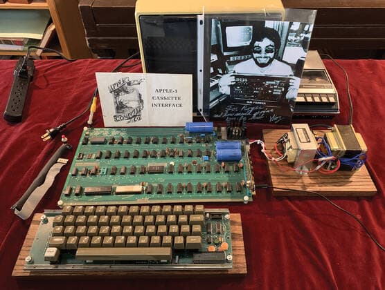 A fully functioning Apple-1 computer is expected to sell for more than $450,000 (Â£323,000) when it goes on sale at Boston-based RR Auction from 12 August. This Apple-1 was one of the first to be publicly auctioned, as it was originally sold to personal computing pioneer Roger Wagner in April 2002 at the Vintage Computer Festival in California. Wagner authored the first book on assembly-language programming for the Apple II and is a longtime friend of Apple co-founder Steve Wozniak. The Apple-1 was originally conceived by Steve Jobs and Steve Woz Wozniak as a bare circuit board to be sold as a kit and completed by electronics hobbyists. However, after The Byte Shop in Mountain View, California agreed to purchase 50 Apple-1 computers Copyright: xx 41659396 EDITORIAL USE ONLY. NOT FOR USE BY NEWSPAPERS BASED IN THE UK.