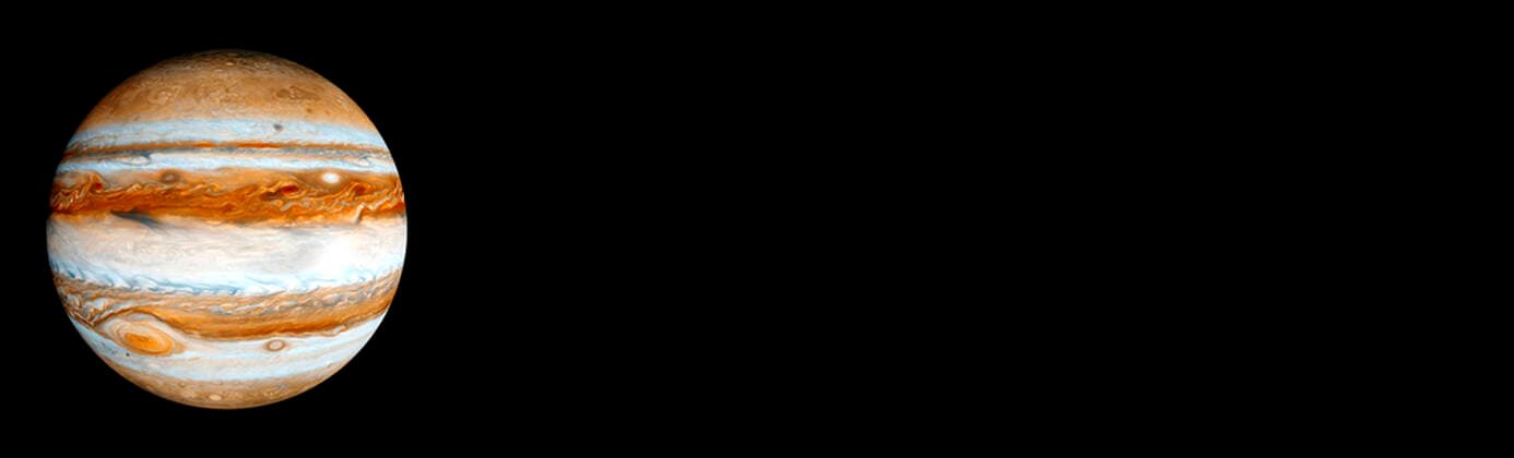 IMAGO Creative: Planeten im Sonnensystem Jupiter - Symbolbilder Jupiter gas giant slowly orbiting in deep space concept panoramic 4050_rf_23_fi_img_0418