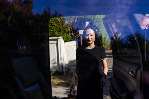 August 12, 2021, Vancouver, BC, Canada: Meng Wanzhou, chief financial officer of Huawei, leaves her home to attend her extradition hearing at B.C. Supreme Court, in Vancouver, British Columbia, Thursday, August 12, 2021. Vancouver Canada - ZUMAc35_ 20210812_zaf_c35_025 Copyright: xJimmyxJeongx