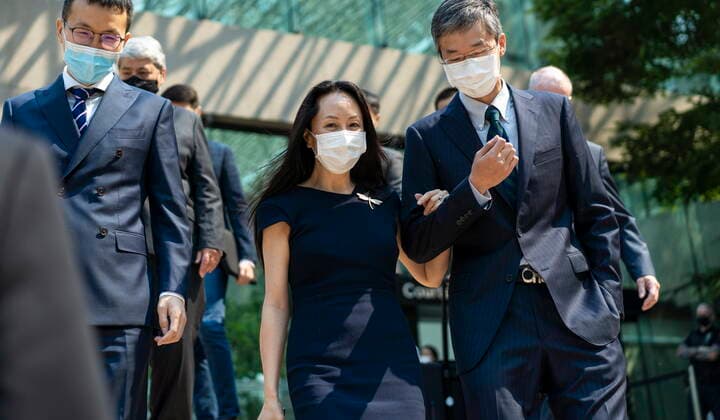 August 13, 2021, Vancouver, BC, Canada: Meng Wanzhou, chief financial officer of Huawei, leaves for a lunch break during her extradition hearing at B.C. Supreme Court, in Vancouver, B.C., Friday, Aug. 13, 2021. Vancouver Canada - ZUMAc35_ 20210813_zaf_c35_086 Copyright: xJimmyxJeongx