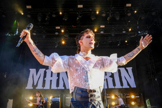 Bilder des Jahres 2021, Entertainment 08 August Entertainment Themen der Woche KW32 Italian rock band Maneskin performs at the first day of the Ronquieres Festival music festival in Ronquieres, Saturday 14 August 2021.  HADRIENxDURE 3062539