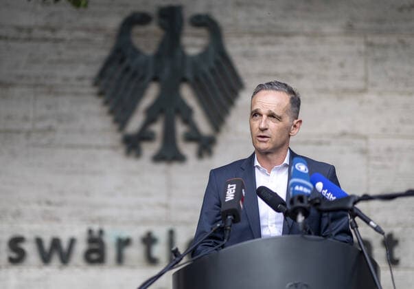 Bundesaussenminister Heiko Maas, SPD, gibt ein Statement, zur Evakuierung deutscher Staatsbuerger aus Kabul Afghanistan, ab. Berlin Deutschland *** German Foreign Minister Heiko Maas, SPD, issues statement on evacuation of German citizens from Kabul Afghanistan Berlin Germany Copyright: xThomasxImo photothek.netx