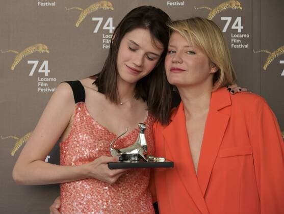 Locarno, Switzerland Locarno Film Festival 2021 Palmares awards ceremony photocall Locarno Film Festival Pardo best female interpreter 2021 LFF In the photo: Anastasiya Krasovskaya actress, Natalya Kudryashova director  Copyright: xNickxZonnax xIPAx xNickxZonnax