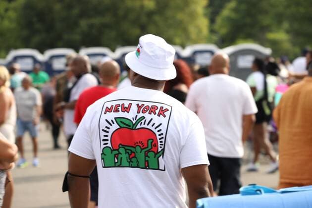 August 16, 2021, Bronx, New York, USA: Audience enjoys a hip hop concert in Orchard Beach, Bronx, New York, during NYC Homecoming Week, which runs from 14 to 22 August with more than 100 arts, culture, entertainment and community events in various parts of the city. Even at outdoor events, people must show proof of vaccination.  Copyright: xJosexFranciscox