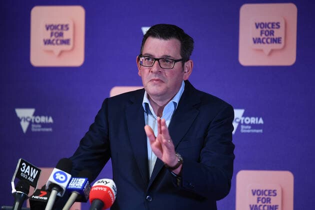 Coronavirus in Australien, Lockdown in Melbourne DANIEL ANDREWS COVID19 PRESSER, Victorian Premier Daniel Andrews addresses the media during a press conference in Melbourne, Tuesday, August 17, 2021. Melbourne s lockdown has been extended by two weeks and a night curfew will be reimposed in an effort to stamp out the state s latest coronavirus outbreak.( NO ARCHIVING, EDITORIAL USE ONLY, NO USE IN BOOKS WITHOUT CONSENT MELBOURNE VIC AUSTRALIA  Copyright: xJAMESxROSSx 20210817001567491379