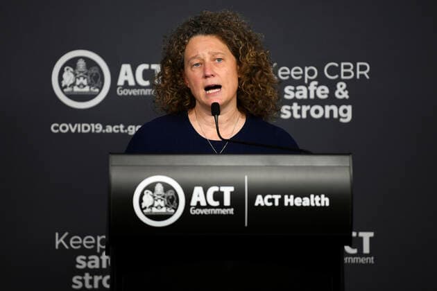 Coronavirus in Australien, Pressekonferenz mit Scott Morrison in Canberra ANDREW BARR COVID19 PRESSER, ACT Chief Health Officer Dr Kerryn Coleman speaks to the media during a press conference in Canberra, Tuesday, August 17, 2021. ( NO ARCHIVING, EDITORIAL USE ONLY, NO USE IN BOOKS WITHOUT CONSENT CANBERRA ACT AUSTRALIA  Copyright: xLUKASxCOCHx 20210817001567494206