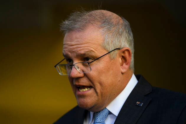 Coronavirus in Australien, Pressekonferenz mit Scott Morrison in Canberra SCOTT MORRISON PRESSER, Australian Prime Minister Scott Morrison speaks to the media during a press conference at Parliament House in Canberra, Tuesday, August 17, 2021. ( NO ARCHIVING, EDITORIAL USE ONLY, NO USE IN BOOKS WITHOUT CONSENT CANBERRA ACT AUSTRALIA  Copyright: xLUKASxCOCHx 20210817001567499946