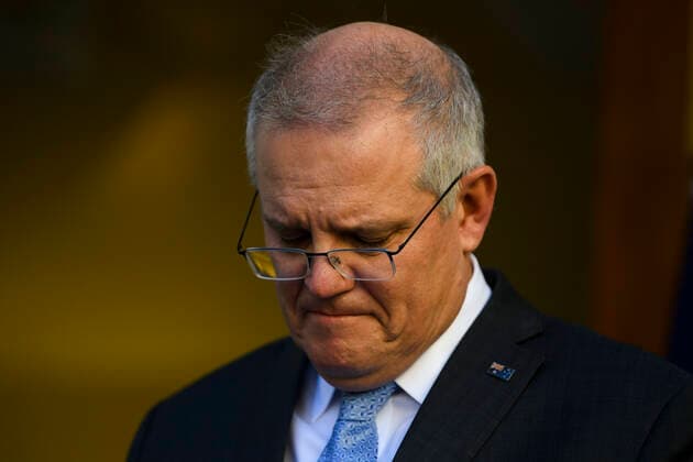 Coronavirus in Australien, Pressekonferenz mit Scott Morrison in Canberra SCOTT MORRISON PRESSER, Australian Prime Minister Scott Morrison speaks to the media during a press conference at Parliament House in Canberra, Tuesday, August 17, 2021. ( NO ARCHIVING, EDITORIAL USE ONLY, NO USE IN BOOKS WITHOUT CONSENT CANBERRA ACT AUSTRALIA  Copyright: xLUKASxCOCHx 20210817001567500205