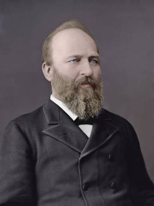James Garfield, 20th President of the United States, serving only 6 months in 1881 before his death from assassination. Brady-Handy studio photograph, ca. 1870-1880. Digital color by Barbara Cushing Schultz, 2020 (BSIC_2020_10_17) Ref:CLRA001 BZ541 PUBLICATIONXNOTxINxCANxCHNxFRAxITAxJPNxNORxPOLxRUSxESPxUKxUSA Copyright: xx CLRA001 BZ541