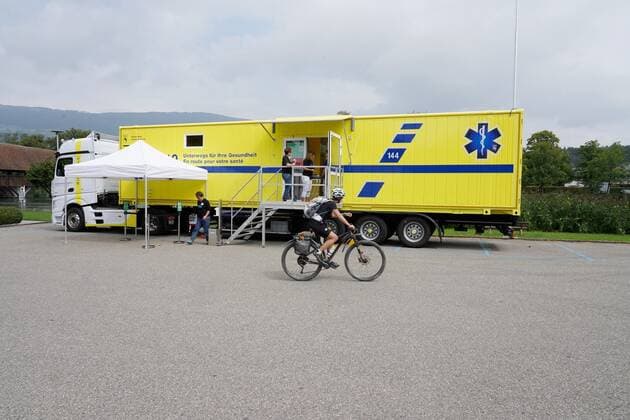 Foto Manuel Geisser 17.08.2021 Covid-19 Impfen. Der Kanton Bern startete dem 13.August 2021 mit dem Impf-Truck seine zweite Tour. Bild : Der Covit-19-Impfdruck in Wangen an der Aare