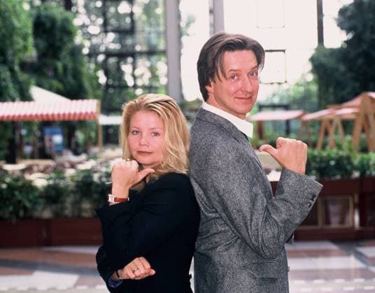 Schauspieler Annette FRIER und Martin ARMKNECHT posieren bei einem Pressetermin für die ZDF Film Du und Ich im Jahr 2002 *** Actors Annette FRIER and Martin ARMKNECHT pose at a press event for the ZDF film Du und Ich in 2002