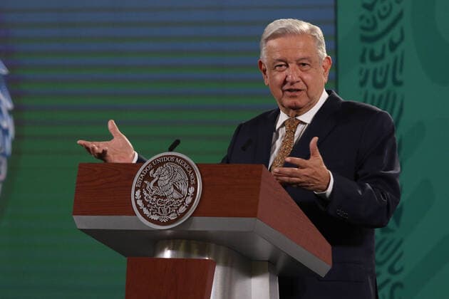 Lopez Obrador During His Daily Press Conference MEXICO CITY, MEXICO - AUGUST 18: Mexican President Andres Manuel Lopez Obrador gesticulating in his spoke during his daily news conference at National Palace on August 18, 2021 in Mexico City, Mexico. Copyright: xIsmaelxRosasx EYEPIXGROUP_IR_18082021_12514