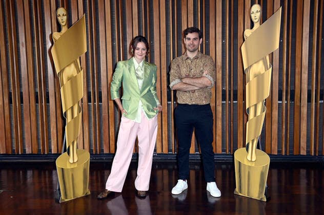 Lea van Acken und Lucas Reiber bei der Nominierungsbekanntgabe zum Deutschen Filmpreis 2021 im Kino International. Berlin, 19.08.2021