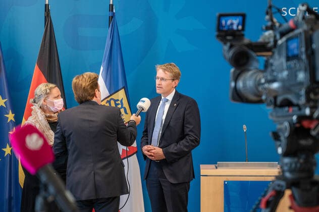 Kiel, Schleswig-Holstein, 19. August 2021 Unter dem Motto 75 Jahre Land SH-Unsere Geschichte-Unser Tag-Unsere Zukunft laden Landesregierung und Landtag zum Bürgerfest in Schleswig am 22. August auf die Gottorfer Schlossinsel ein. Bei der heutigen Pressekonferenz wurde das umfangreiche Programm vorgestellt.
