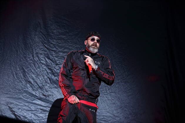 Sido bei einem Konzert in der Parkbühne Wuhlheide in Berlin, 20. August 2021. Sido Konzert Wuhlheide