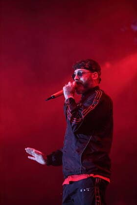 Sido bei einem Konzert in der Parkbühne Wuhlheide in Berlin, 20. August 2021. Sido Konzert Wuhlheide