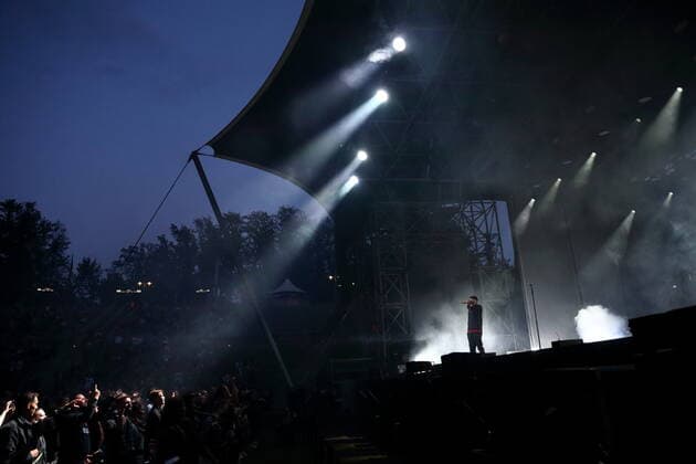 Sido bei einem Konzert in der Parkbühne Wuhlheide in Berlin, 20. August 2021. Sido Konzert Wuhlheide