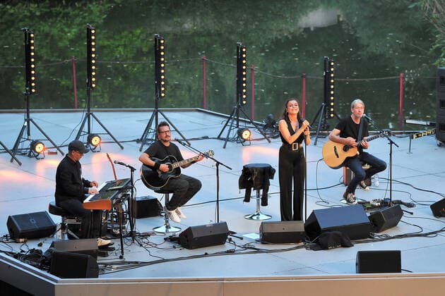 Sängerin Julia Neigel. Sängerin Julia Neigel während eines Auftritts am20.08.2021 auf der Seebühne im Luisenpark Mannheim. 20210820MWI3217