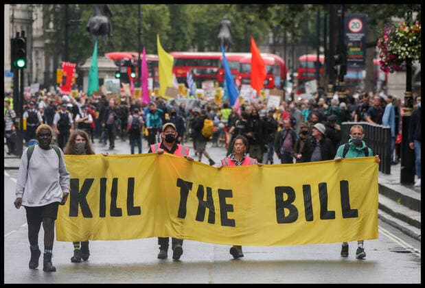 Bilder des Jahres 2021, News 08 August News Themen der Woche KW33 News Bilder des Tages . 21 08 2021. London, United Kingdom. Kill Bill Protest. Kill the Bill protest against the government s proposed Police, Crime, Sentencing and Courts Bill  xMartynxWheatleyx xi-Imagesx IIM-22510-0001