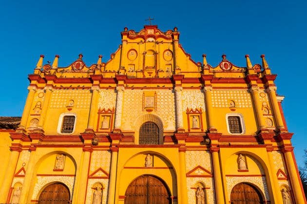 Mexico, Chiapas, San Cristobal de las Casas, Facade of Catedral de San Cristobal de las Casas RUNF04626