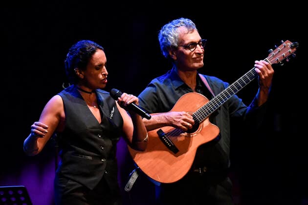 Italy: Noa in Concert Noa and Gil Dor during the concert at Cavea Auditorium Parco della Musica, Rome, August 23, 2021, presented her latest album Afterallogy , made during the lockdown. Rome Italy Copyright: DomenicoxCippitelli