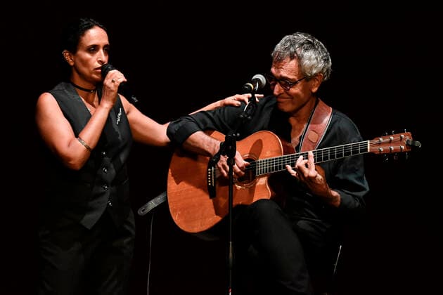 Italy: Noa in Concert Noa and Gil Dor during the concert at Cavea Auditorium Parco della Musica, Rome, August 23, 2021, presented her latest album Afterallogy , made during the lockdown. Rome Italy Copyright: DomenicoxCippitelli