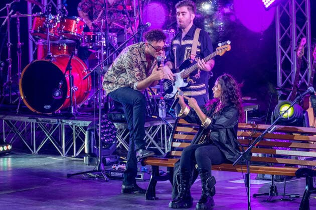 Carl Brave & Elisa durante Carl Brave - Arena di Verona, Concerto cantante italiano in Verona, Italia, 23 agosto 2021