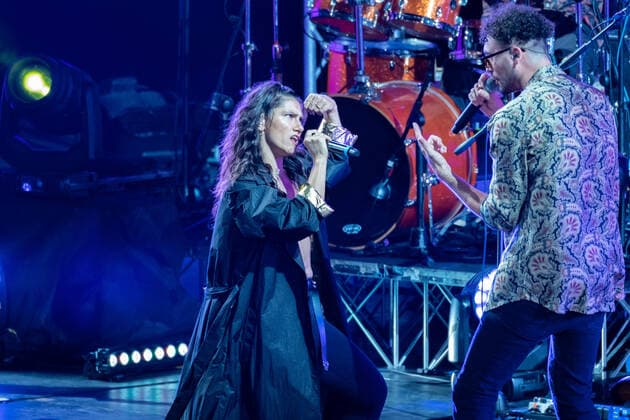Carl Brave & Elisa durante Carl Brave - Arena di Verona, Concerto cantante italiano in Verona, Italia, 23 agosto 2021