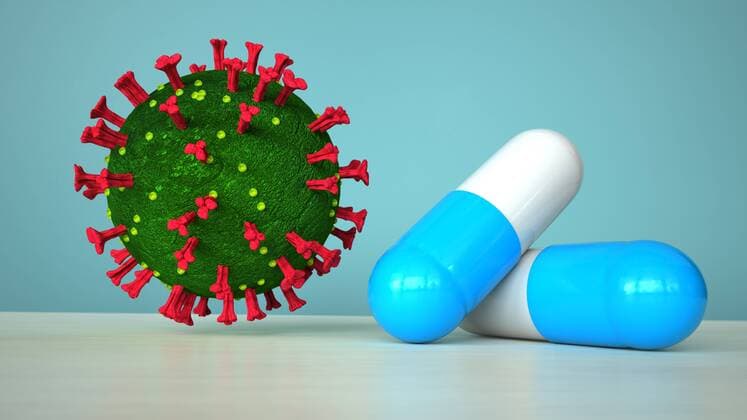 Coronavirus Pills Pills against the coronavirus. 3d illustration.