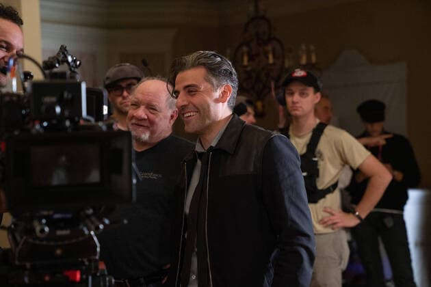 Director Paul Schrader, Oscar Isaac, The Card Counter (2021) Credit: Heidi Hartwig Focus Features The Hollywood Archive  Copyright: xHeidixHartwigx 34197-006THA The Hollywood Archive