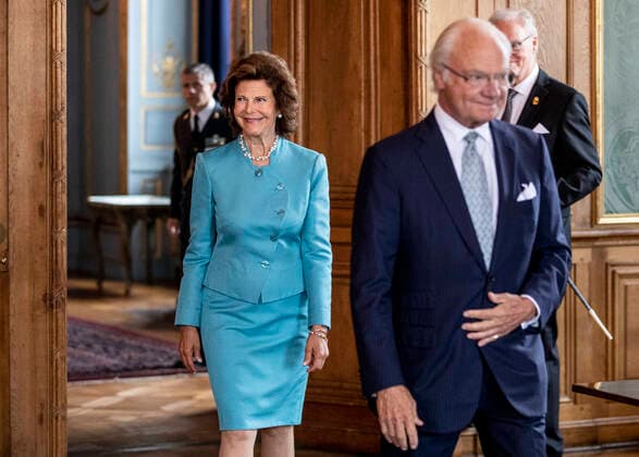 King Carl Gustaf and Queen Silvia during the Prince Eugene Medal ceremony at Stockholm Palace in Stockholm, Sweden, on August 25, 2021 STOCKHOLM Sweden x10430x,  Copyright: xChristinexOlsson TTx PRINCE EUGEN MEDAL