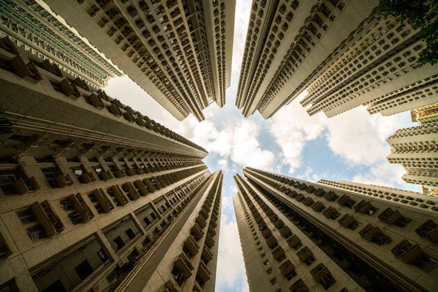 Creative Highlights World Exterior view of residential buildings in Hong Kong Copyright: PabloxCamacho B25915643