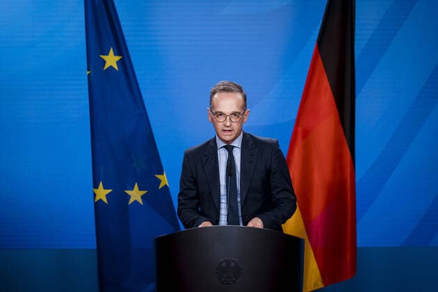 News Bilder des Tages Bundesaussenminister Heiko Maas, SPD, aufgenommen im Rahmen eines Presse Statement im Auswaertigen Amt in Berlin. 26.08.2021. Berlin Deutschland *** Federal Foreign Minister Heiko Maas, SPD, recorded during a press statement at the Foreign Office in Berlin 26 08 2021 Berlin Germany Copyright: xFelixxZahn photothek.netx