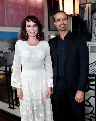 Anna Maria Kaufmann, Shay Cohen (Pianist, musikal. Leiter Theater des Westens) bei der Gala Verleihung Ehrenpreis fuer Mario Adorf im China Club Berlin.