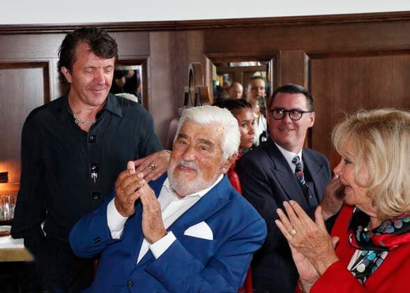David Bennent, Mario Adorf bei der Gala Verleihung Ehrenpreis fuer Mario Adorf im China Club Berlin.
