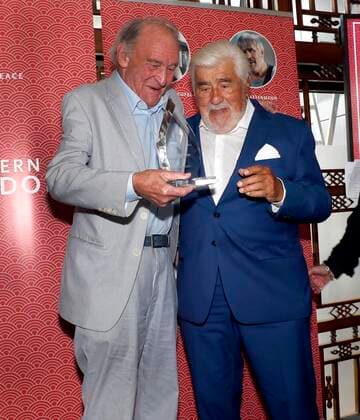 Michael Mendl, Mario Adorf, David Bennent bei der Gala Verleihung Ehrenpreis fuer Mario Adorf im China Club Berlin.