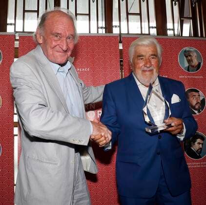 Michael Mendl, Mario Adorf bei der Gala Verleihung Ehrenpreis fuer Mario Adorf im China Club Berlin.