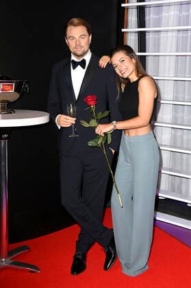 Maxime Herbord bei der Enthüllung der Wachsfigur von Leonardo DiCaprio im Madame Tussauds. Berlin, 31.08.2021