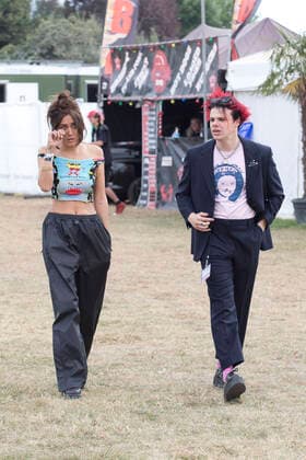 Yungblud and his girlfriend Jesse Jo Stark spotted during day 3 of Reading Festival 2021 at Richfield Avenue in Reading, Berkshire. AUGUST 29th 2021  DFLx21487