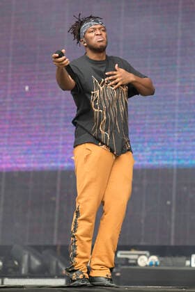 KSI performs on Main Stage East during day 3 of Reading Festival 2021 at Richfield Avenue in Reading, Berkshire. AUGUST 29th 2021  DFLx21487