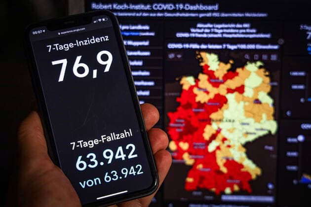Coronavirus in Deutschland - Covid-19-Dashboard des Robert Koch-Institut 02.09.2021: Robert Koch-Institut: 7-Tage-Inzidenz 76,9. 7-Tage-Fallzahl 63.942. COVID-19-Fälle 3.970.102. Zugang um 13.715 gegenüber dem Vortag. COVID-19-Todesfälle 92.256. Zugang um 33 gegenüber dem Vortag.
