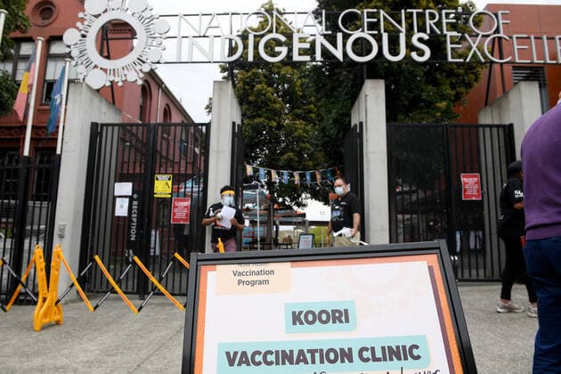 SYDNEY INDIGENOUS COVID19 VACCINATIONS, A pop-up Covid-19 vaccination clinic at the National Centre of Indigenous Excellence is seen in Redfern, Sydney, Saturday, September 4, 2021. ( NO ARCHIVING, EDITORIAL USE ONLY, NO USE IN BOOKS WITHOUT CONSENT SYDNEY NSW AUSTRALIA  Copyright: xDANxHIMBRECHTSx 20210904001572528058