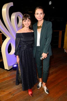 Paula Schramm und Nadine Warmuth bei der Verleihung des Deutschen Schauspielpreises 2021 im Restaurant Spindler & Klatt. Berlin, 03.09.2021
