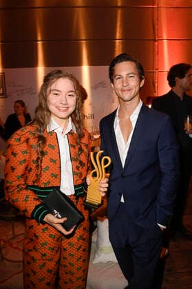 Hannah Schiller und Tim Oliver Schultz bei der Verleihung des Deutschen Schauspielpreises 2021 im Restaurant Spindler & Klatt. Berlin, 03.09.2021