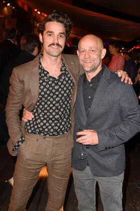 Maximilian Befort und Jürgen Vogel bei der Verleihung des Deutschen Schauspielpreises 2021 im Restaurant Spindler & Klatt. Berlin, 03.09.2021