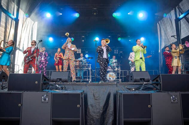 Druckluft live beim Üvverm Horizont Konzert auf dem OpenAir-Port Festival 2021 am Flughafen Köln Bonn. Köln, 04.09.2021