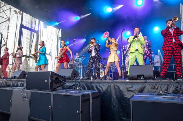 Druckluft live beim Üvverm Horizont Konzert auf dem OpenAir-Port Festival 2021 am Flughafen Köln Bonn. Köln, 04.09.2021
