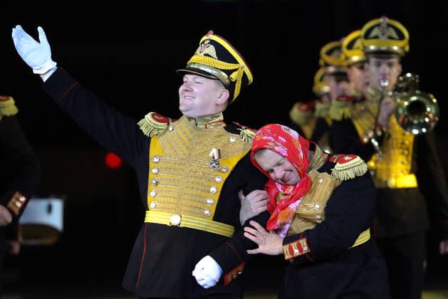 MOSCOW, RUSSIA â€“ SEPEMBER 5, 2021: The Central Military Band of the Russian Defence Ministry performs at the closing of the 2021 Spasskaya Tower International Military Music Festival in Moscow s Red Square. Sergei Karpukhin TASS  TS10F3E1